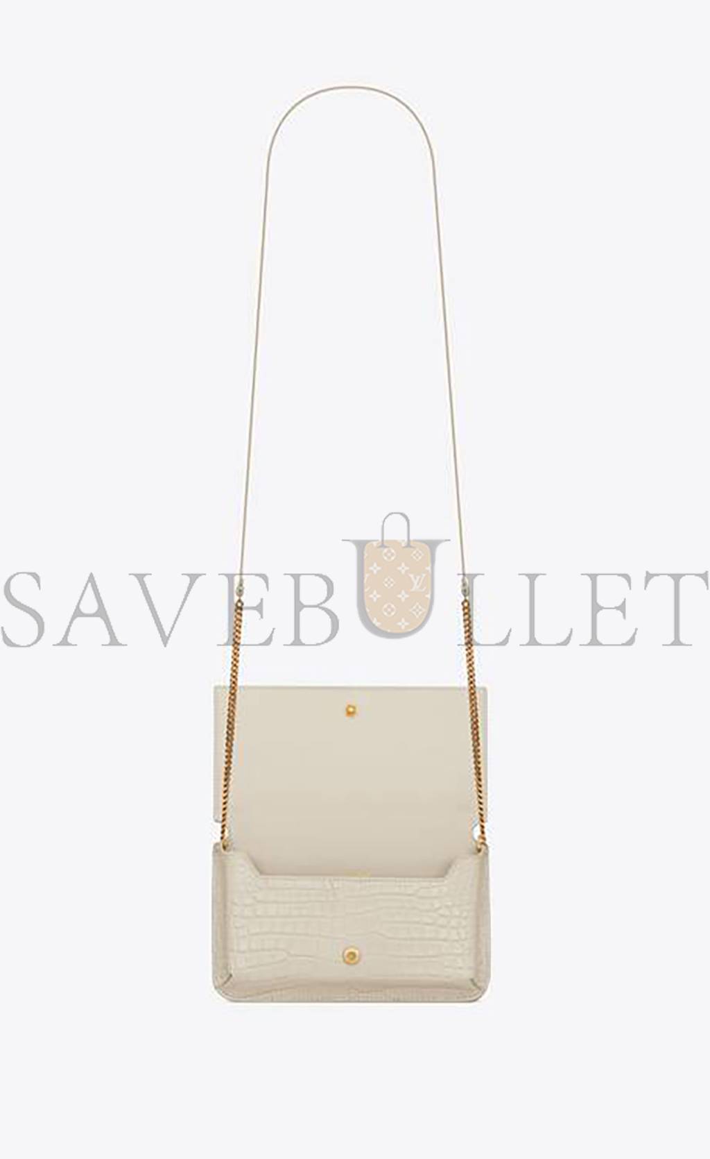 Y*L cassandre phone holder with strap in shiny crocodile-embossed leather 635095dnd1j9207 (18*11*2.5cm)