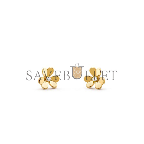 V*N CL*F arpels frivole earrings, mini model - yellow gold, diamond vcarp0j300