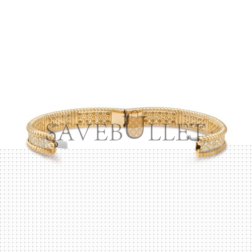 v*n cl*f arpels perlÉe Di*m*nds bracelet, 3 rows, small model - yellow gold, Di*m*nd  vcaro56400