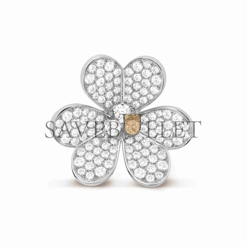 V*N CL*F arpels frivole clip pendant, very large model - white gold, diamond vcarp6l600