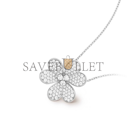 V*N CL*F arpels frivole clip pendant, very large model - white gold, diamond vcarp6l600