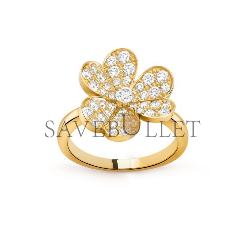 V*N CL*F arpels frivole ring, 1 flower, small model - yellow gold, diamond vcarp2v000