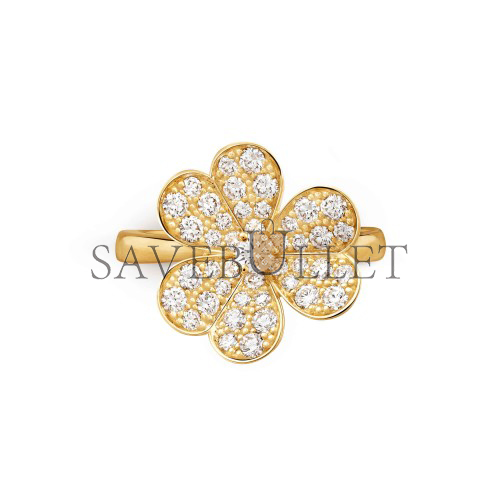 V*N CL*F arpels frivole ring, 1 flower, small model - yellow gold, diamond vcarp2v000