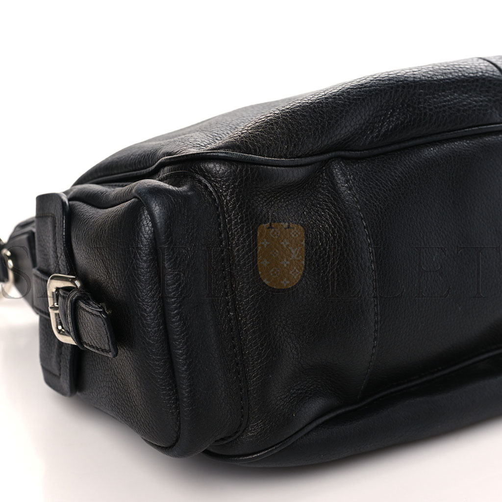 Pra*a vitello daino side pocket tote black (31*25*12cm)