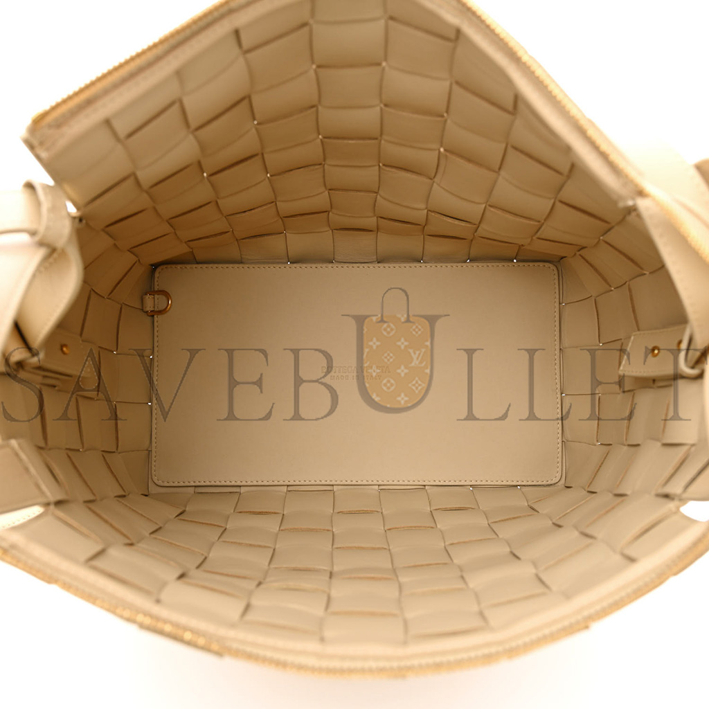 bo*te*ga Ve*ne*ta lambskin maxi intrecciato bowling cassette shoulder bag porridge (27*27*15cm)