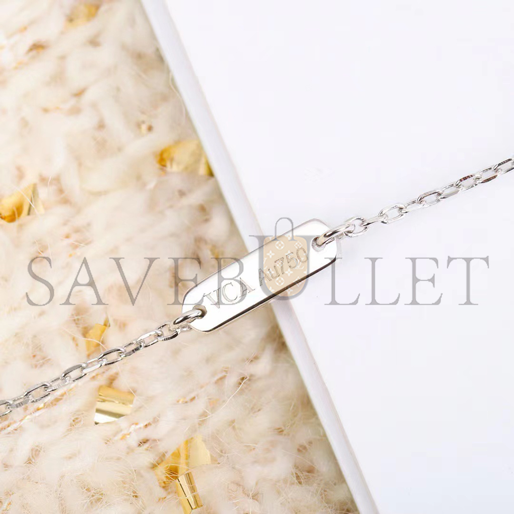 V*N CL*F arpels sweet alhambra butterfly bracelet - white gold, turquoise vcarf80400