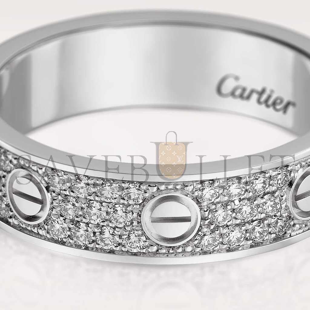 Ca*t*er love wedding band, diamond-paved b4083400