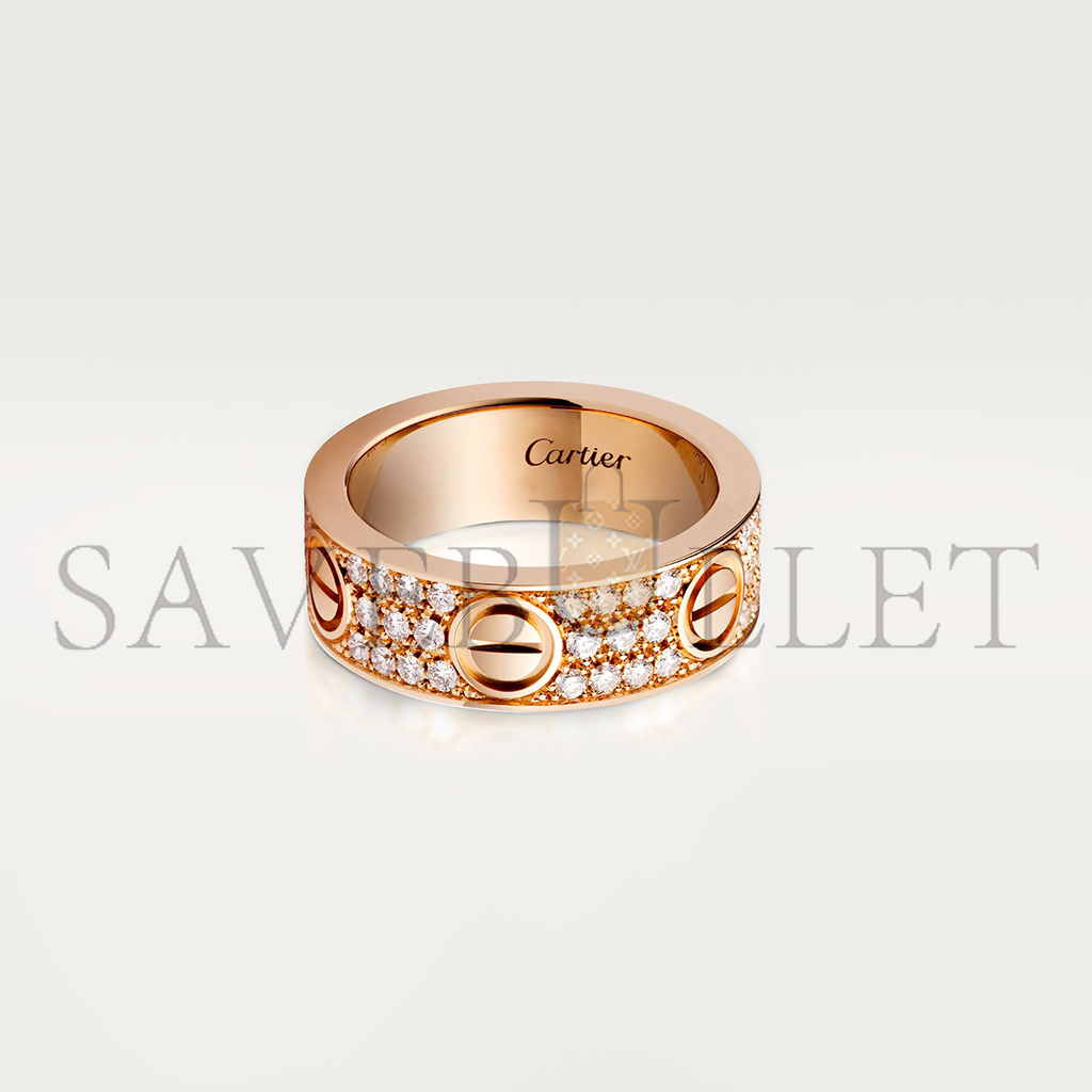 Ca*t*er love ring, diamond-paved b4087600