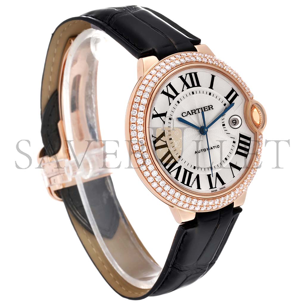 Ca*t*er ballon bleu 42 rose gold diamond mens watch we900851