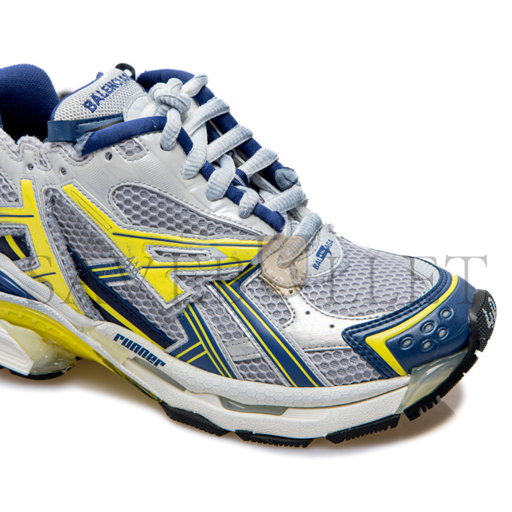 Ba*len*cia*ga runner sneaker white blue yellow 677403w3rb59174