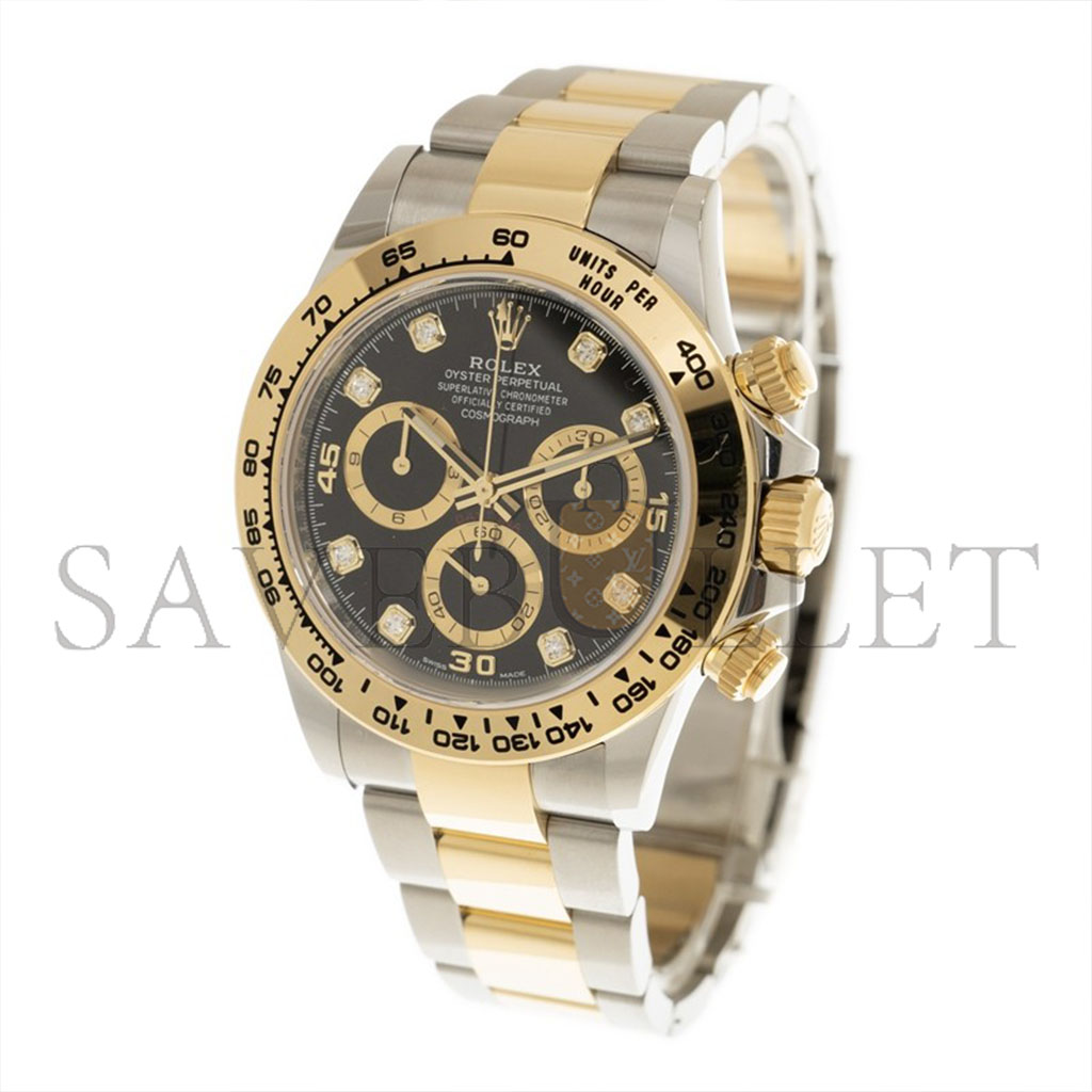 R*l*x daytona diamond-encrusted bright black dial watch 116503-0011