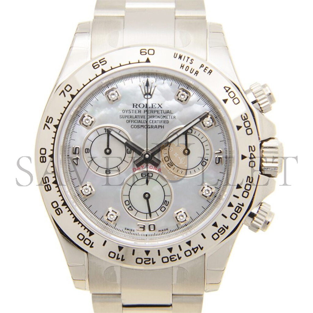 R*l*x daytona white gold dial watch 116509