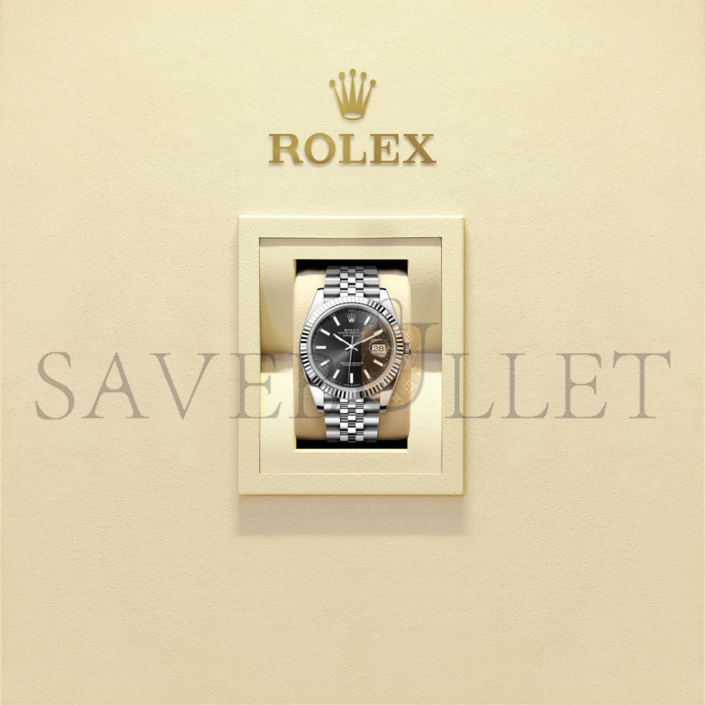 R*l*x datejust 41 oyster, 41 mm, oystersteel and white gold watch 126334-0018