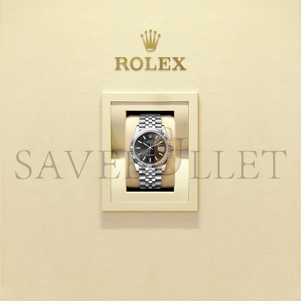 R*l*x datejust 36 oyster, 36 mm, oystersteel and white gold watch 126234-0015