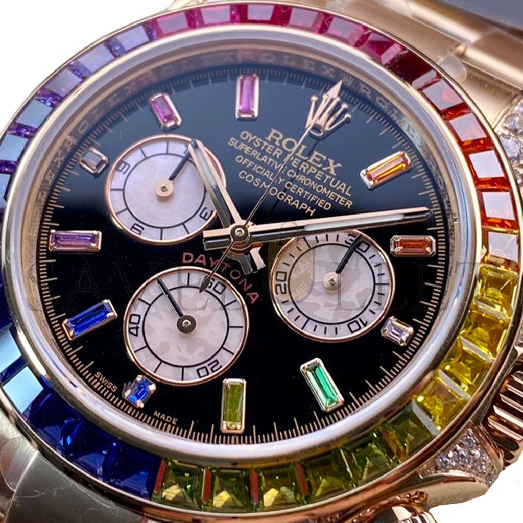R*l*x daytona square rainbow gemstone watch 116595rbow-0001