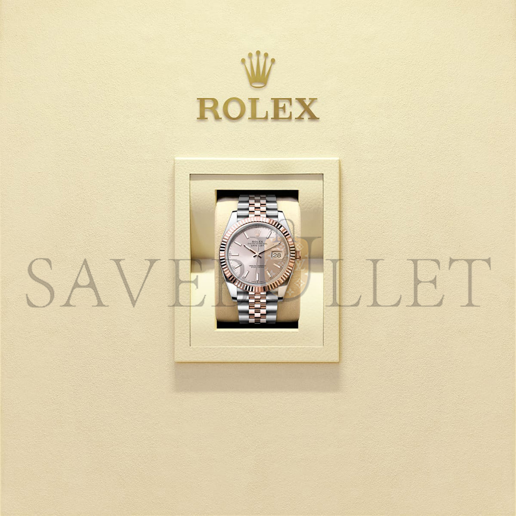R*l*x datejust 41 oyster, 41 mm, oystersteel and everose gold watch 126331-0010