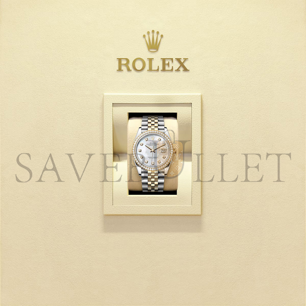 R*l*x datejust 36 oyster, 36 mm, oystersteel, yellow gold and diamonds watch 126283rbr-0009