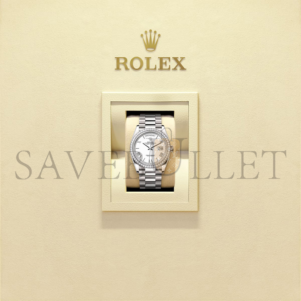 R*l*x day-date 36 oyster, 36 mm, white gold and diamonds watch 128349rbr-0043