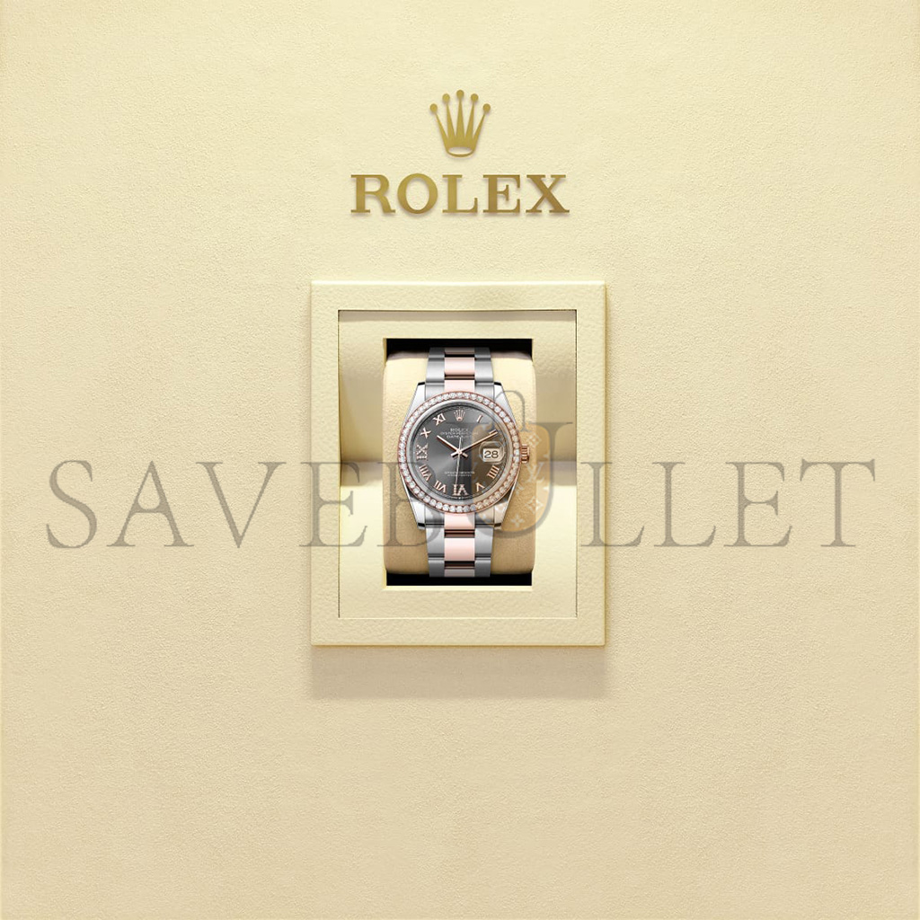 R*l*x datejust 36 oyster, 36 mm, oystersteel, everose gold and diamonds watch 126281rbr-0012