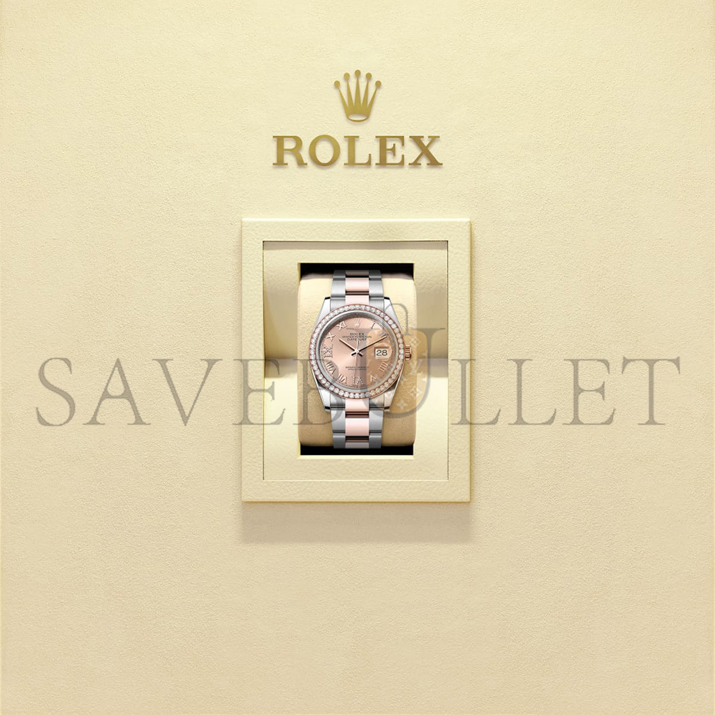 R*l*x datejust 36 oyster, 36 mm, oystersteel, everose gold and diamonds watch 126281rbr-0016