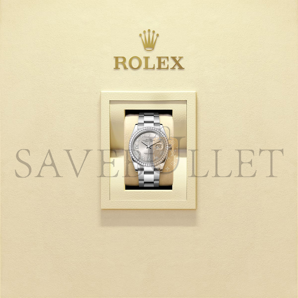 R*l*x datejust 36 oyster, 36 mm, oystersteel, white gold and diamonds watch 126284rbr-0022