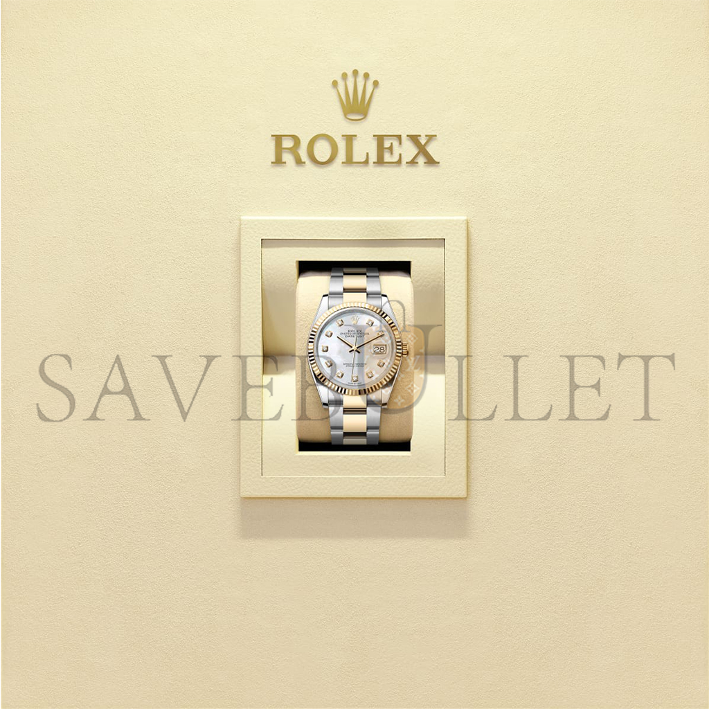 R*l*x datejust 36 oyster, 36 mm, oystersteel and yellow gold watch 126233-0024