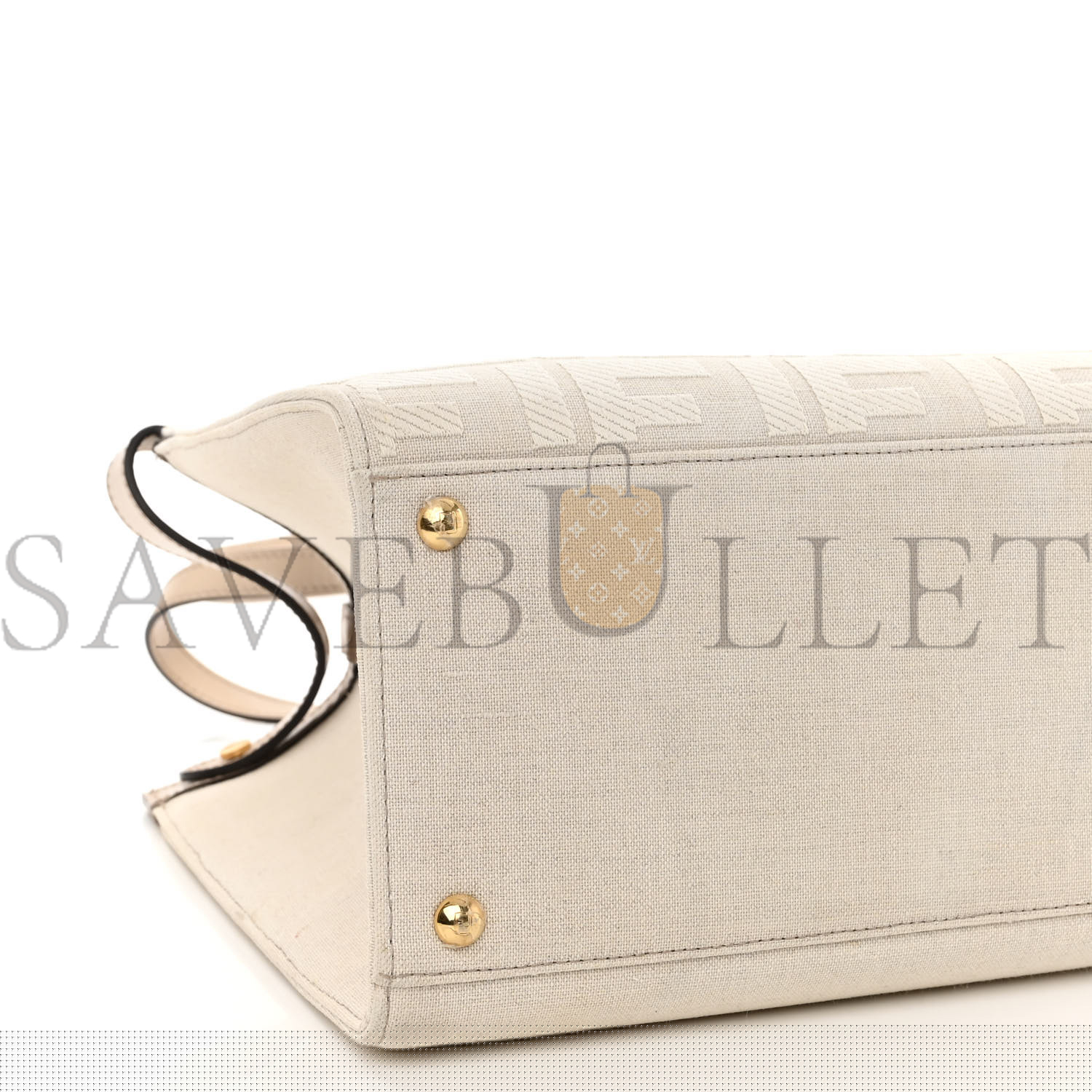 F**di canvas vitello king ff embroidered medium peekaboo x-tote poudre (41*29*15cm)