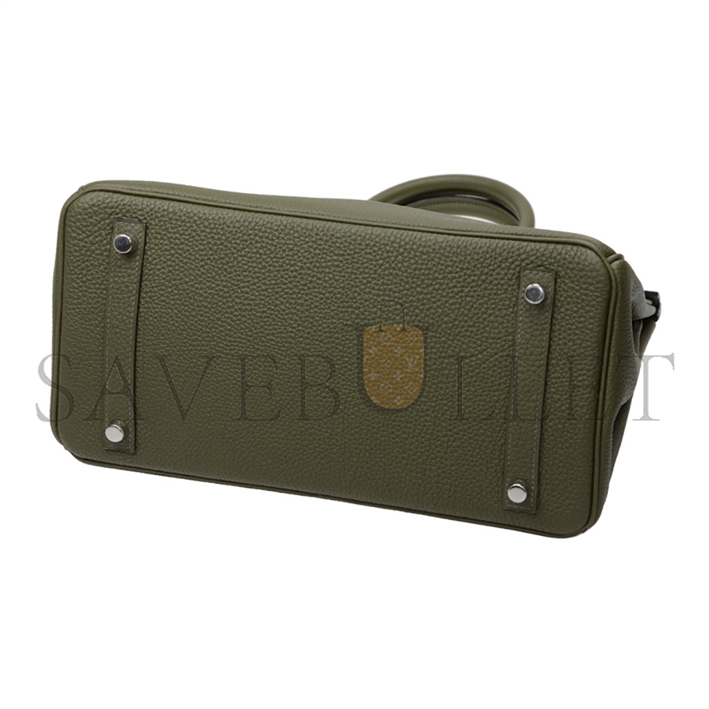 H**mes birkin 30 togo leather sage green silver buckle bk3061tgss (30*23*15cm)