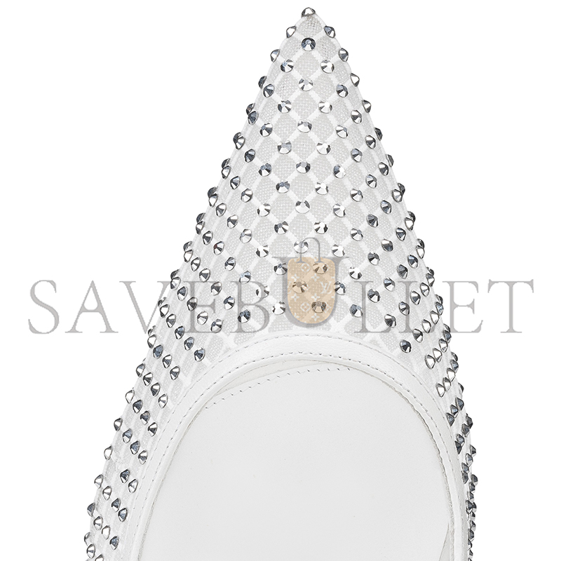 Ch**an louboutin apostropha mesh strass 80 mm pumps-strass mesh and nappa leather-bianco-women 3240170w610