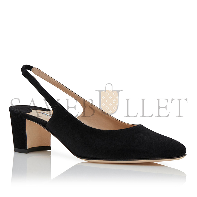 MANOLO BLAHNIK ALLURASAN BLACK SUEDE SLINGBACK PUMPS 121-1799-0001