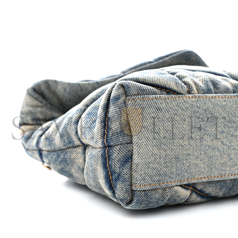 Y*L loulou puffer monogram chain satchel blue black 1525526 (23*15.8*5.8cm)