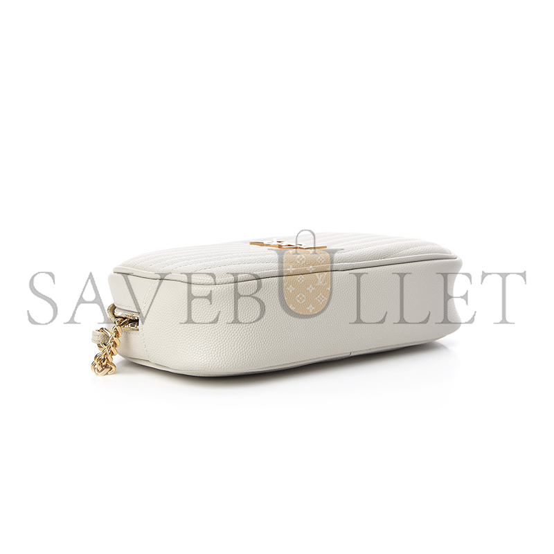 Y*L mini lou bag in matelassÉ grain de poudre embossed leather white 466952 (19*10.5*5cm)