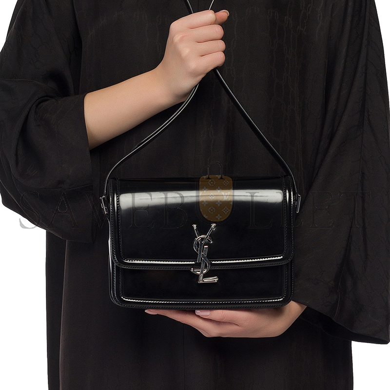 y*l solferino medium satchel in box Sa**t Lau*nt patent leather 634305aab9h1000 (23*16*6cm)