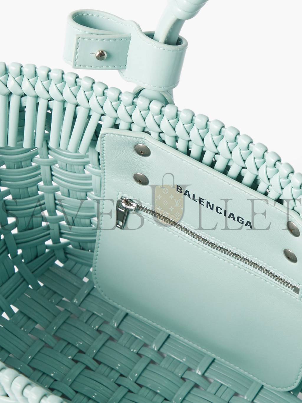 Ba*len*cia*ga green bistro xs woven faux-leather basket bag matchesfashion us (22*20*12.5cm)