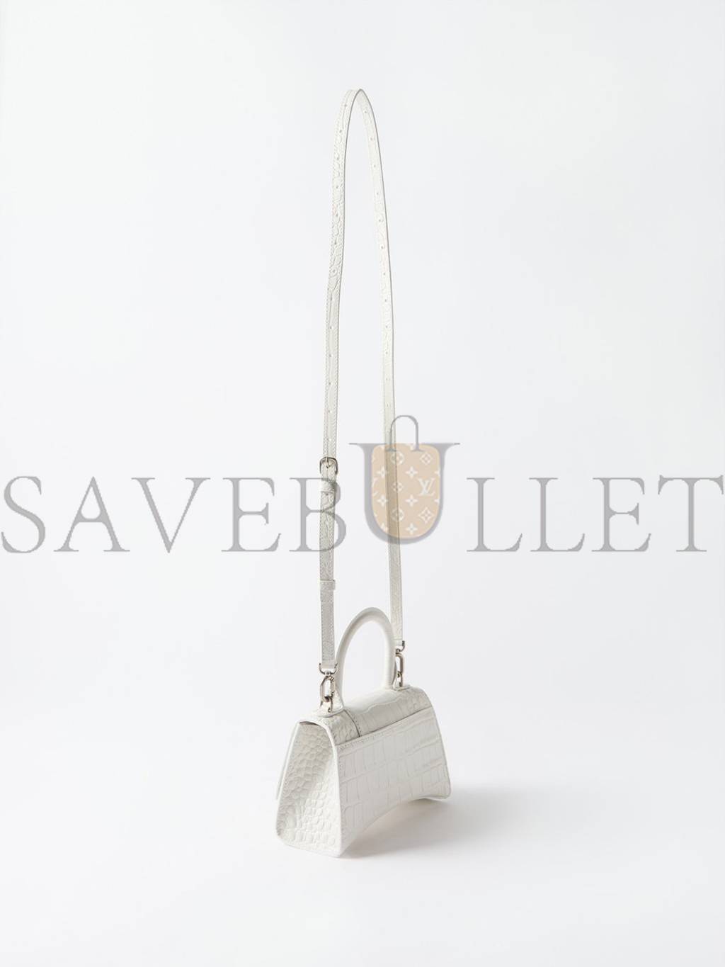 Ba*len*cia*ga white lady flap s crocodile-effect shoulder bag matchesfashion us (21.8*14.2*8.8cm)