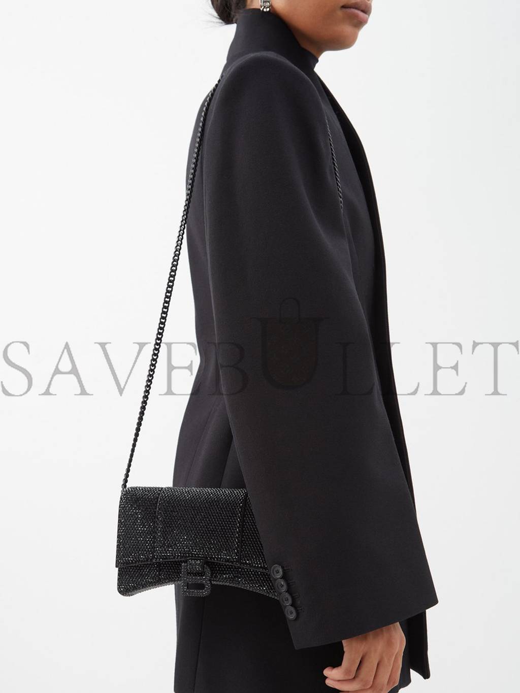 Ba*len*cia*ga black hourglass crystal-embellished cross-body bag matchesfashion us (20*11.3*6cm)