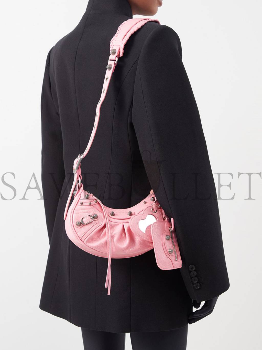 Ba*len*cia*ga pink le cagole xs crinkled-leather shoulder bag matchesfashion us (25.6*11.4*7.3cm)