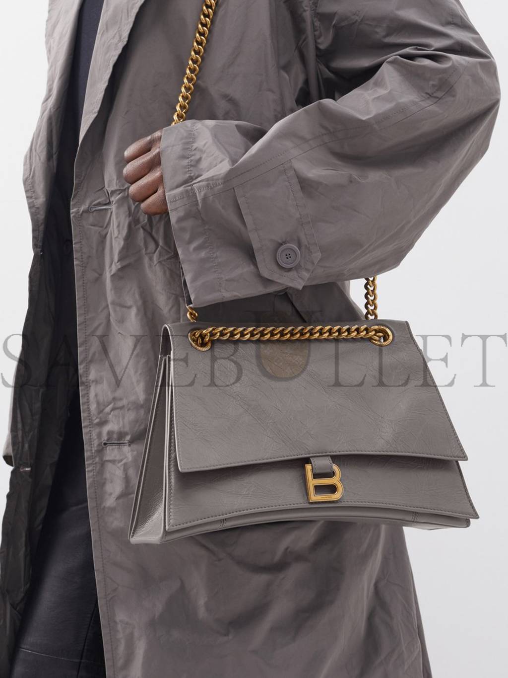 Ba*len*cia*ga grey crush medium creased-leather shoulder bag matchesfashion us (30.4*20.5*10.1cm)