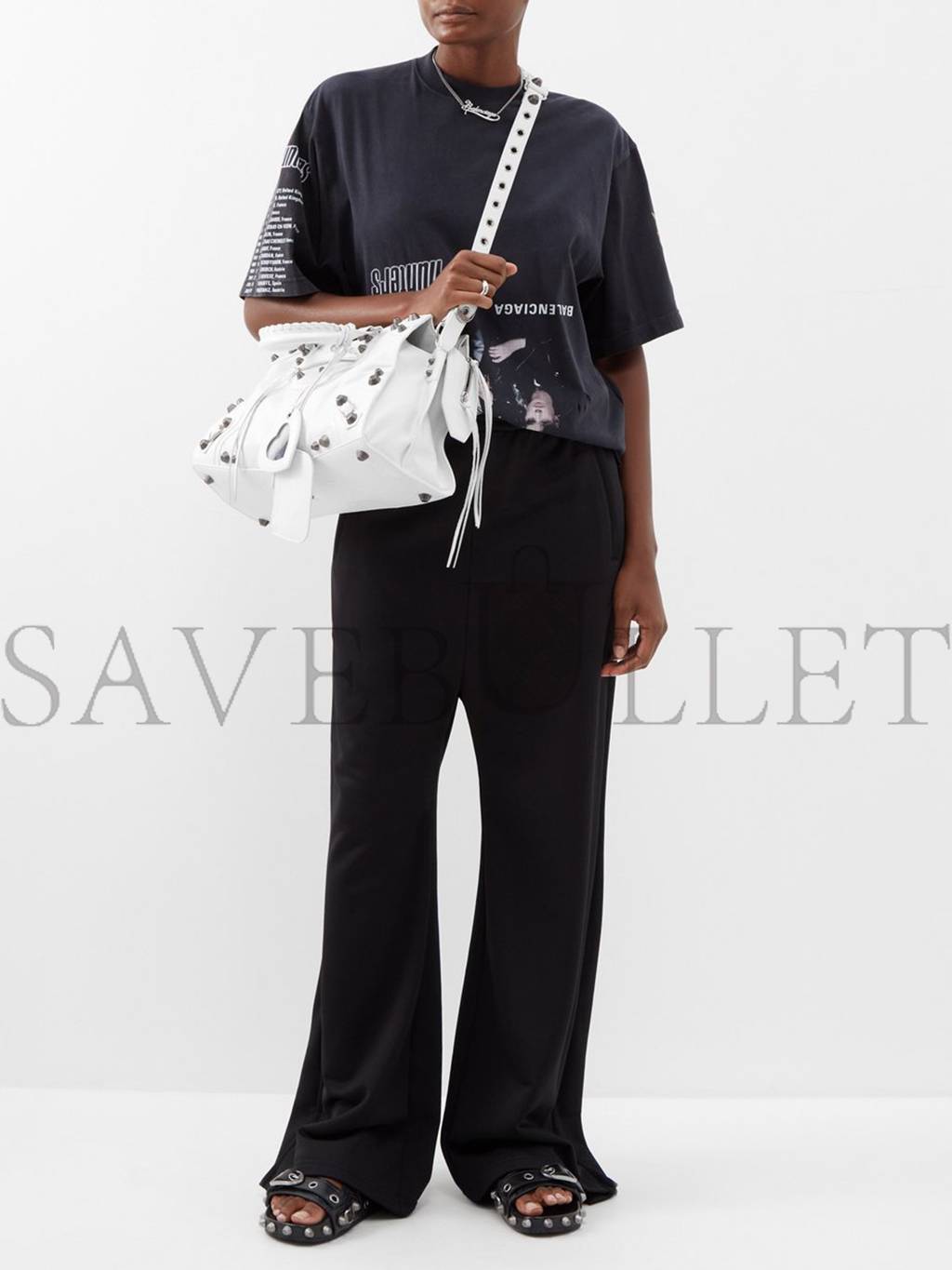 Ba*len*cia*ga white neo cagole city leather shoulder bag matchesfashion us (28.3*24.1*16.7cm)