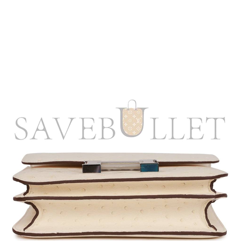 H**mes constance 18 nata ostrich palladium hardware 39857367875678 (18cm)