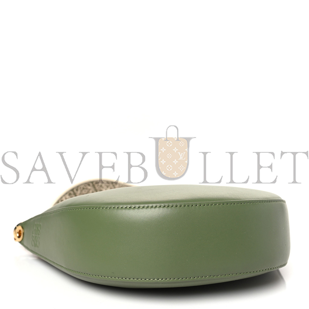 l*ew* satin calfskin jacquard small luna bag avocado green (20*14*6cm)