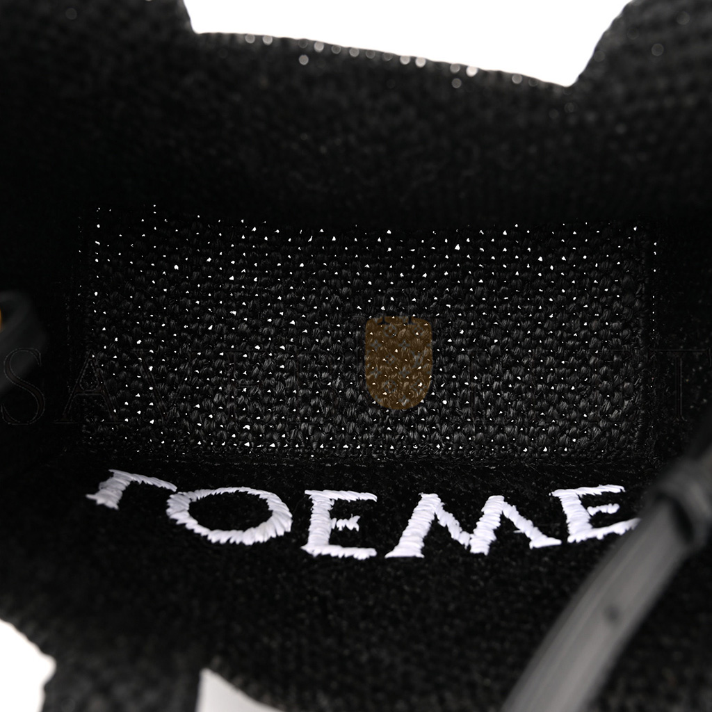 l*ew* raffia small paula ibiza logo tote black white (23*19*10cm)