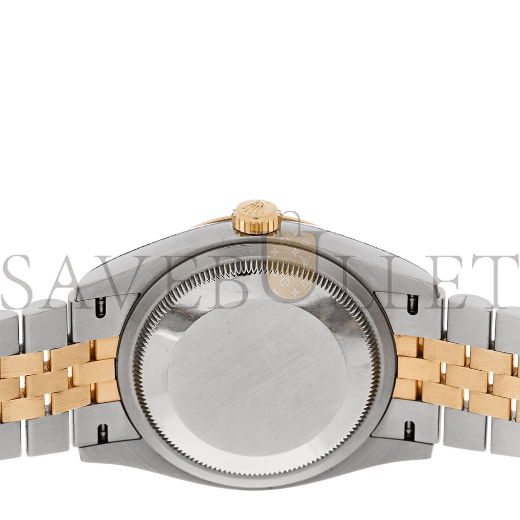 r*l*x stainless steel 18k yellow gold Di*m*nd 36mm oyster perpetual datejust watch olive green roman 126233