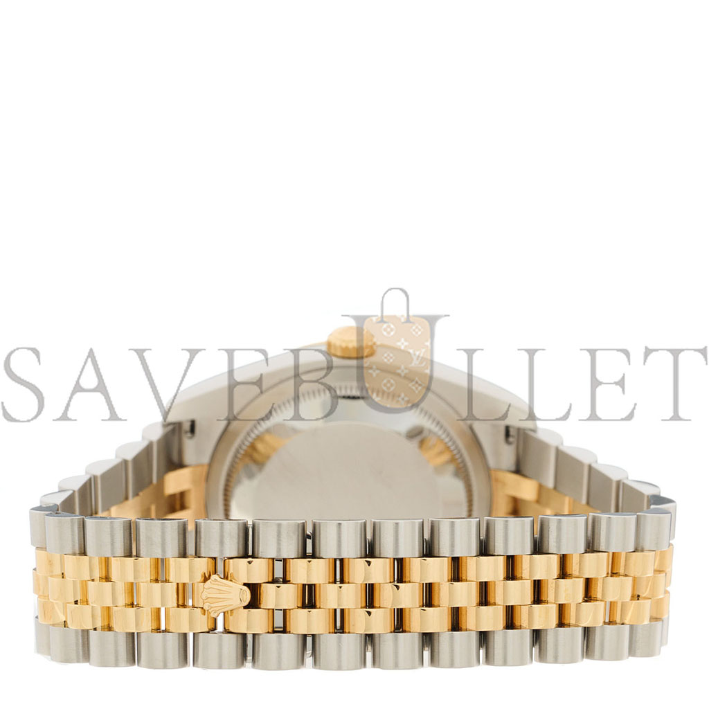 R*l*x stainless steel 18k yellow gold diamond black mother of pearl 36mm oyster perpetual datejust watch 116243