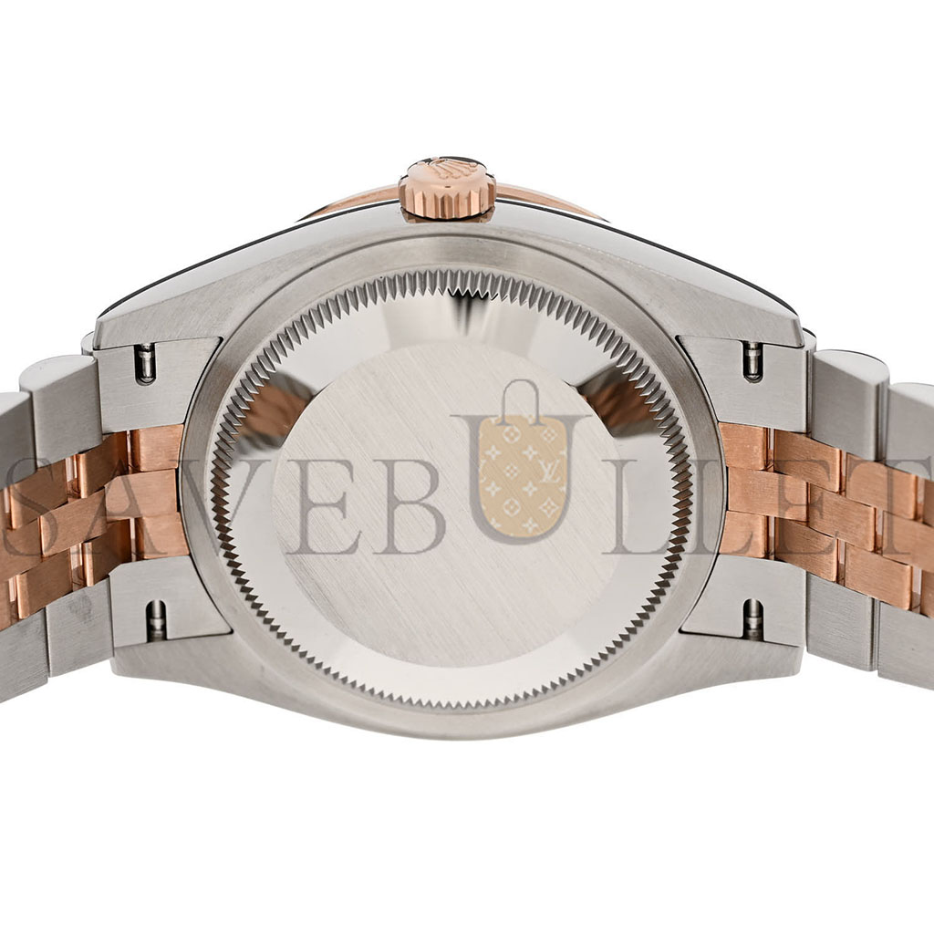 R*l*x stainless steel 18k everose gold diamond bezel 36mm oyster perpetual datejust watch black 126281rbr