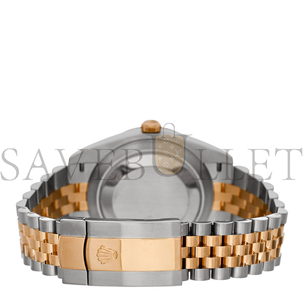 R*l*x stainless steel 18k yellow gold diamond 41mm oyster perpetual datejust watch champagne 126333