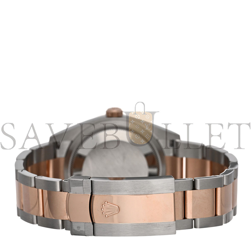 R*l*x stainless steel 18k everose gold diamond 36mm oyster perpetual datejust watch silver fluted 126231