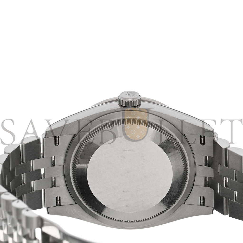 R*l*x stainless steel 18k white gold diamond 36mm oyster perpetual datejust watch black 126284rbr