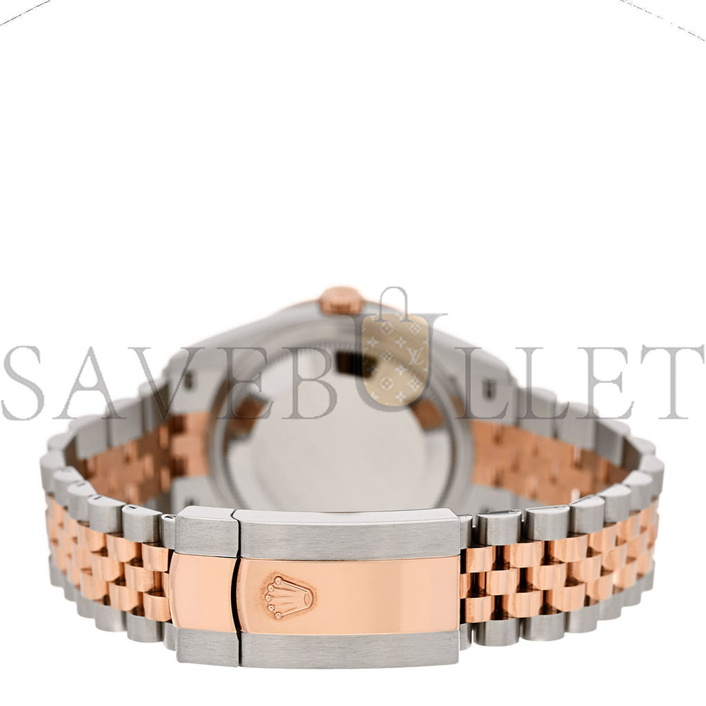 R*l*x stainless steel 18k everose gold diamond bezel 36mm oyster perpetual datejust watch black 126281rbr