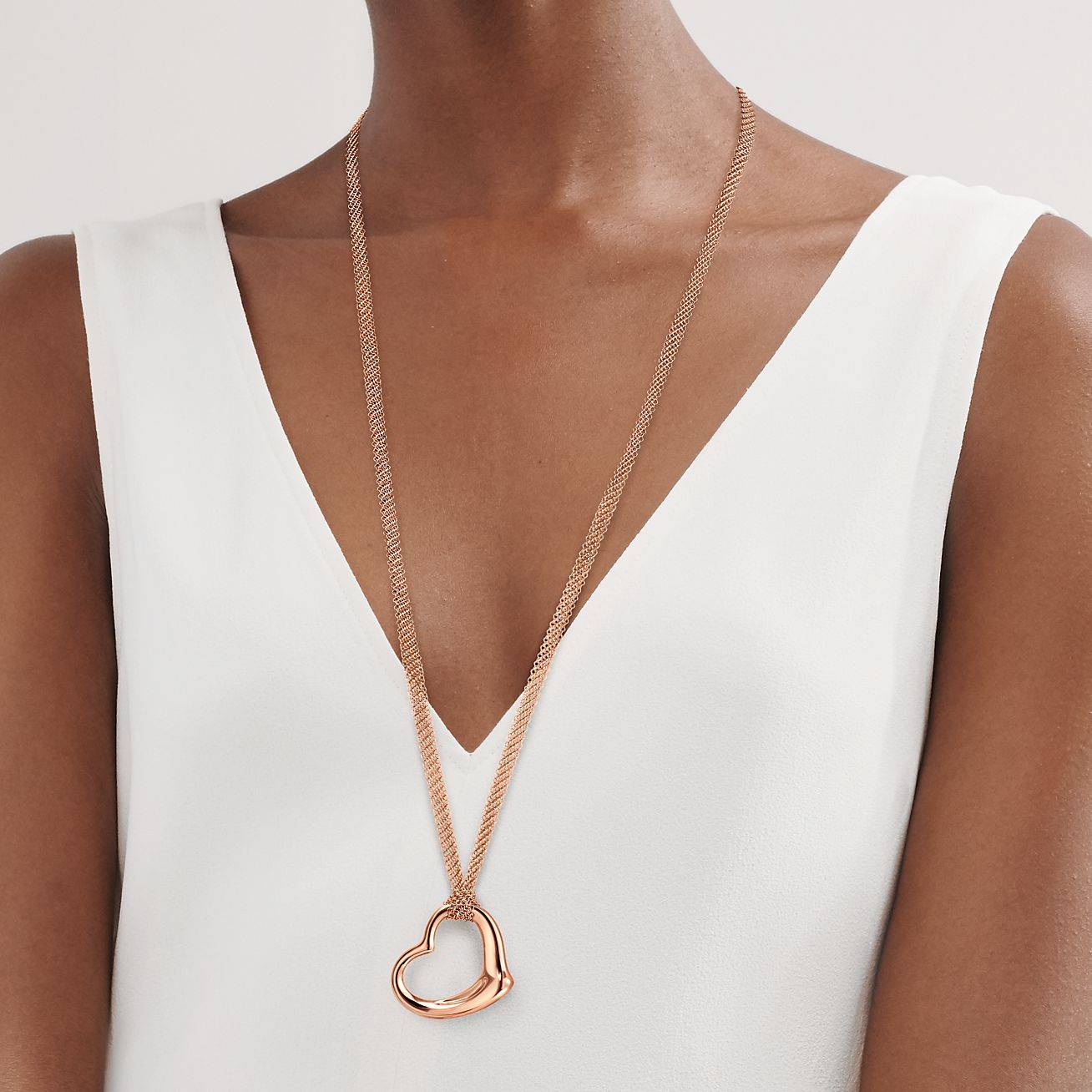 T*f*ny elsa peretti® open heart mesh pendant